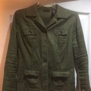 New York &Co Army Green Linen Jacket